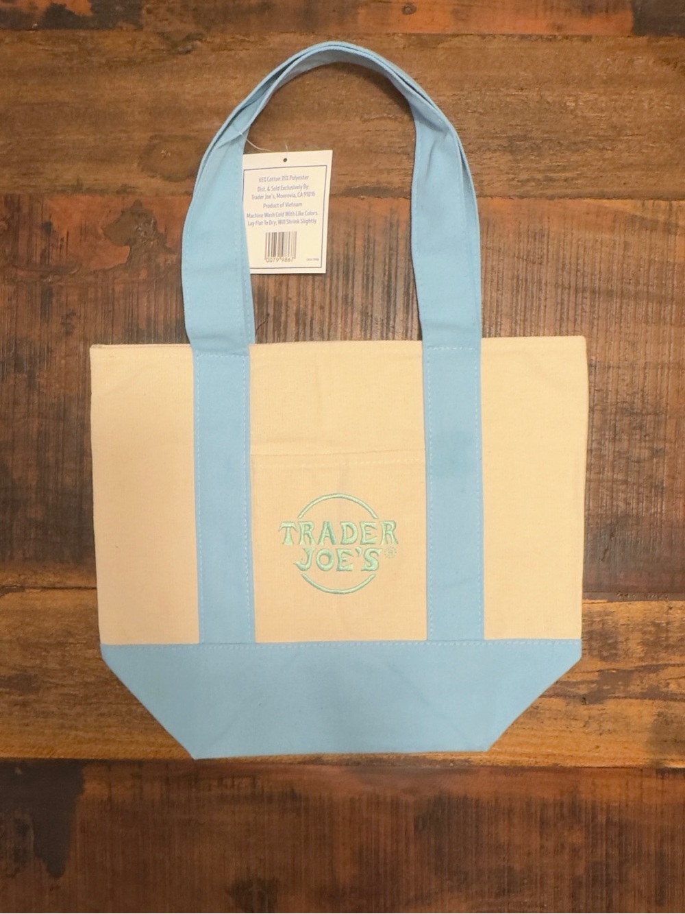 Trader Joe’s Mini Pastel Canvas Tote Bags - Pink, Lavender, Blue, Mint - Picture 5 of 9